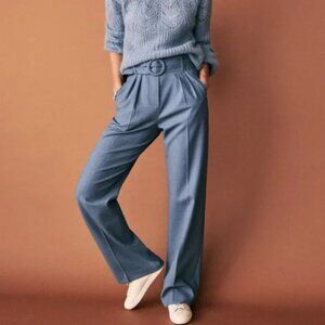 Sezane Arthur Wool Trousers in Vintage Blue - SZ 38